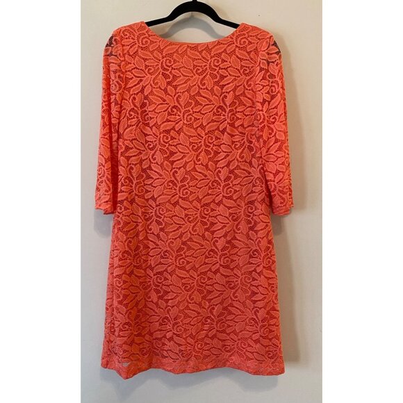 Studio One New York Orange Lace Dress Size 8 - Picture 1 of 11